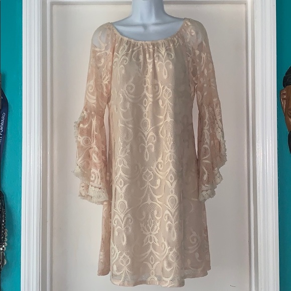 honeyme Dresses & Skirts - 3/$25 long sleeve cream lace dress size small
